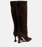 Manolo Blahnik Miralonepla 90 suede knee-high boots