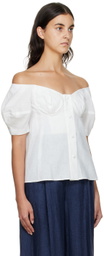 Chloé White Off-The-Shoulder Blouse