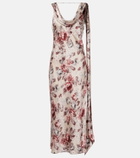 Acne Studios Scarf-detail floral midi dress