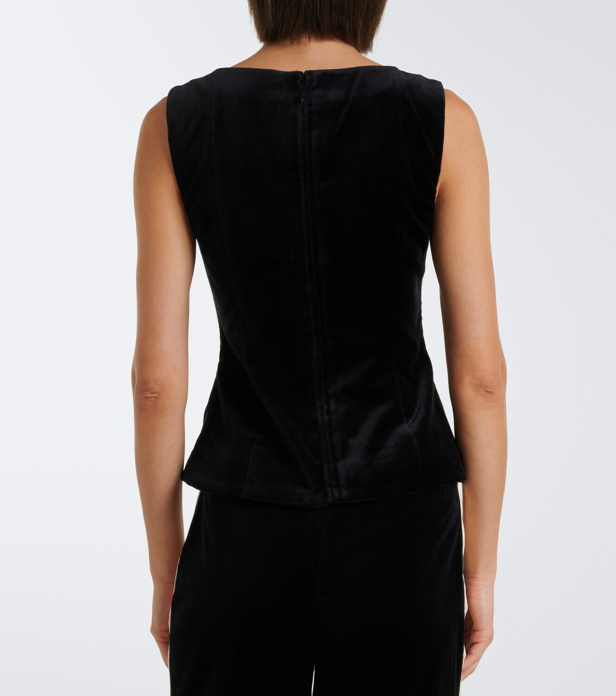 Posse Florian embroidered cotton velvet top