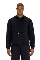 Diesel Hoodie in peached cotton blend - Tops Mens in Black