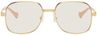 Gucci Gold Rectangular Sunglasses