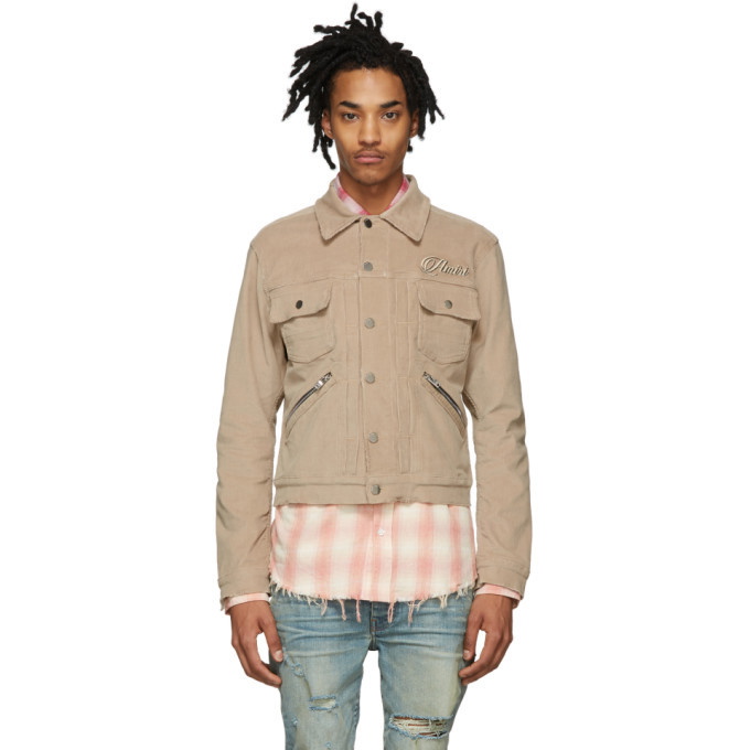 Photo: Amiri Beige Corduroy Embroidered Jacket