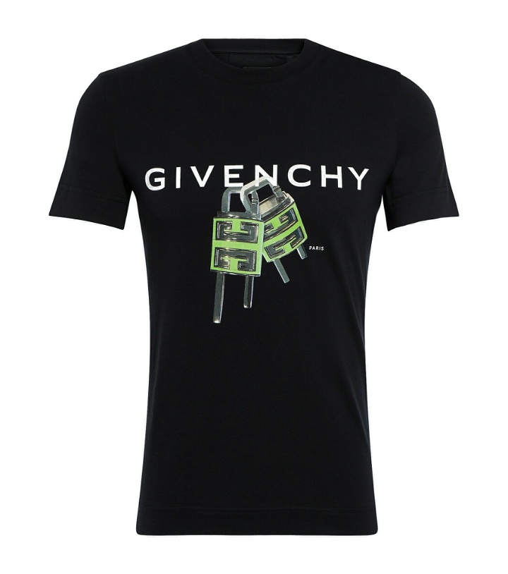 Photo: Givenchy - 4G Padlock printed cotton T-shirt
