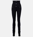 The Attico High-rise cotton jersey stirrup leggings
