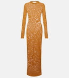 Saint Laurent Knitted semi-sheer maxi dress