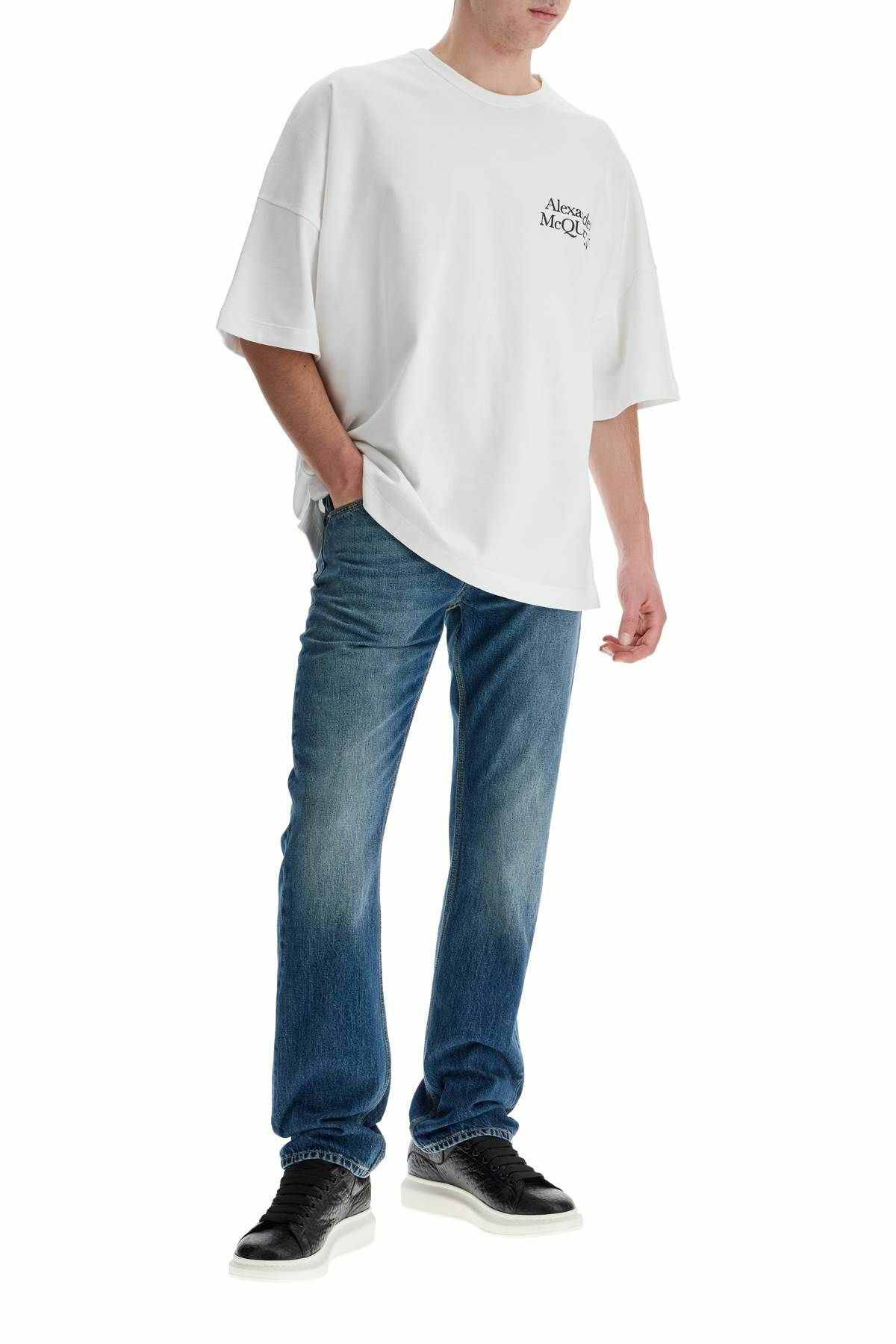 ALEXANDER MCQUEEN oversized logo t White Alexander McQueen