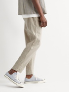 Folk - Tapered Crinkled Linen and Cotton-Blend Trousers - Neutrals