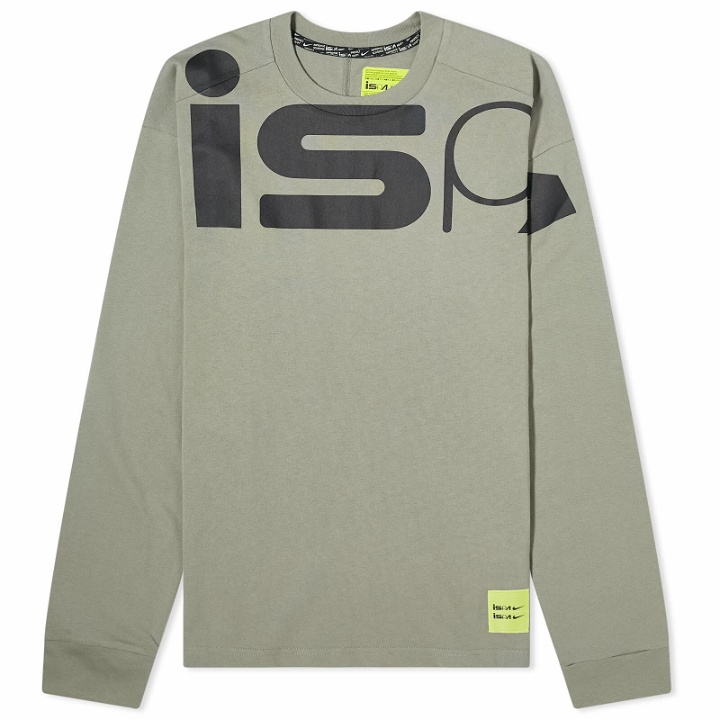 Photo: Nike ISPA Long Sleeve T-shirt in Dark Stucco/Black