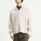 Heresy Men's Trellis Revere Shirt in Ecru Check