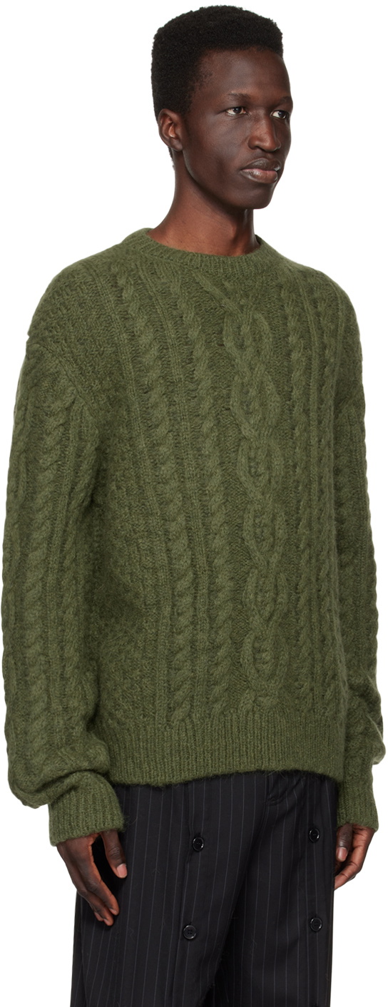 Simone Rocha Green Embellished Sweater Simone Rocha