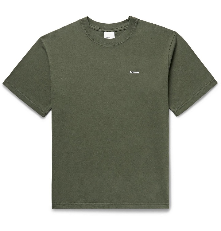 Photo: Adsum - Logo-Print Cotton-Jersey T-Shirt - Green