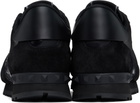 Valentino Garavani Black Rockrunner Camouflage Noir Sneakers
