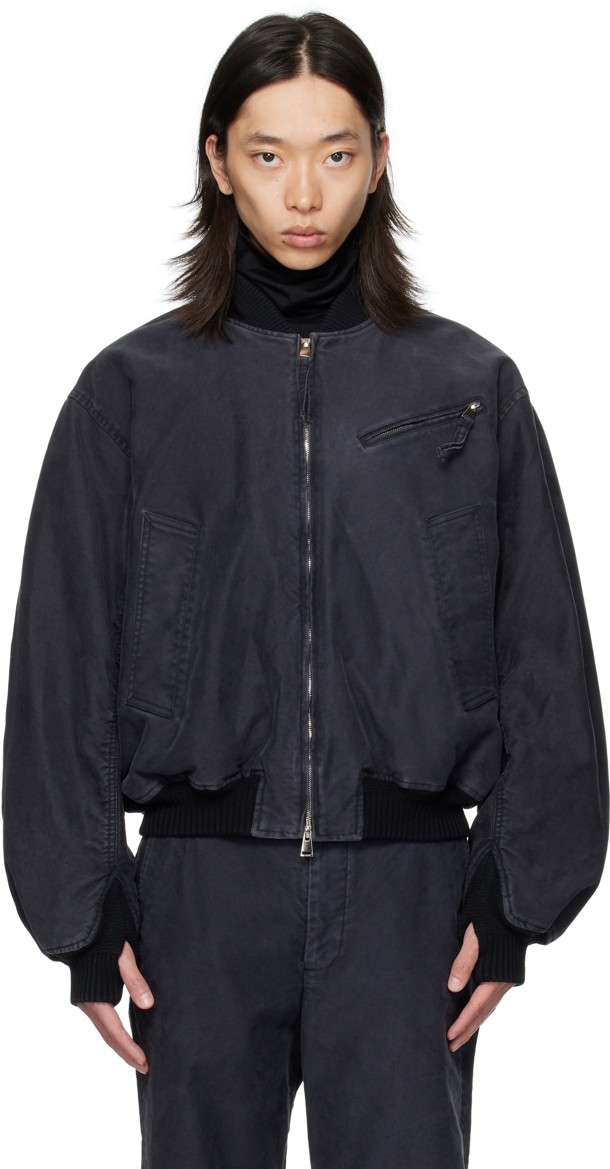 ジャケット・アウター OUAT OFFICE JACKET OUAT Black Office Leather Jacket OUAT