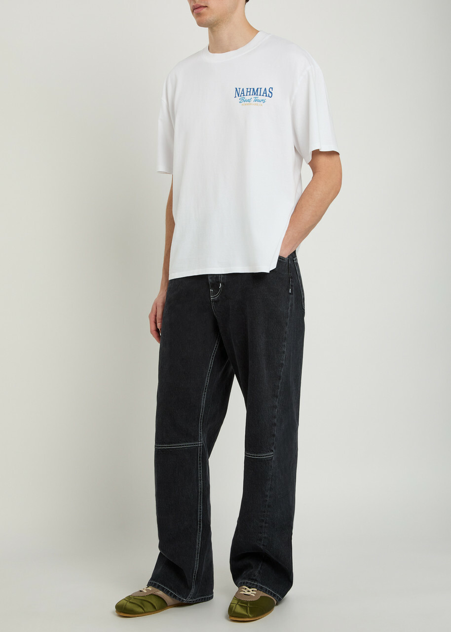 Nahmias Boat Tours Printed Cotton T-shirt White