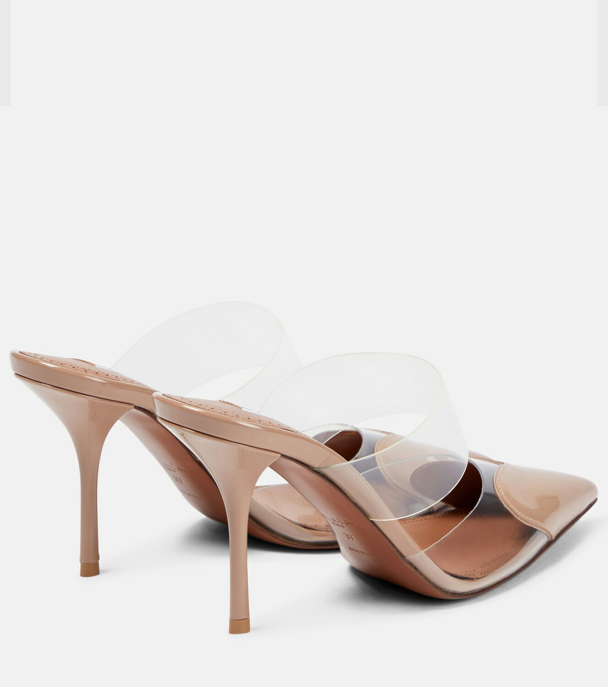 Alaïa Cœur patent leather and PU mules ALAÏA