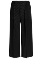 Issey Miyake Pleated Crepe-plissé Trousers Black