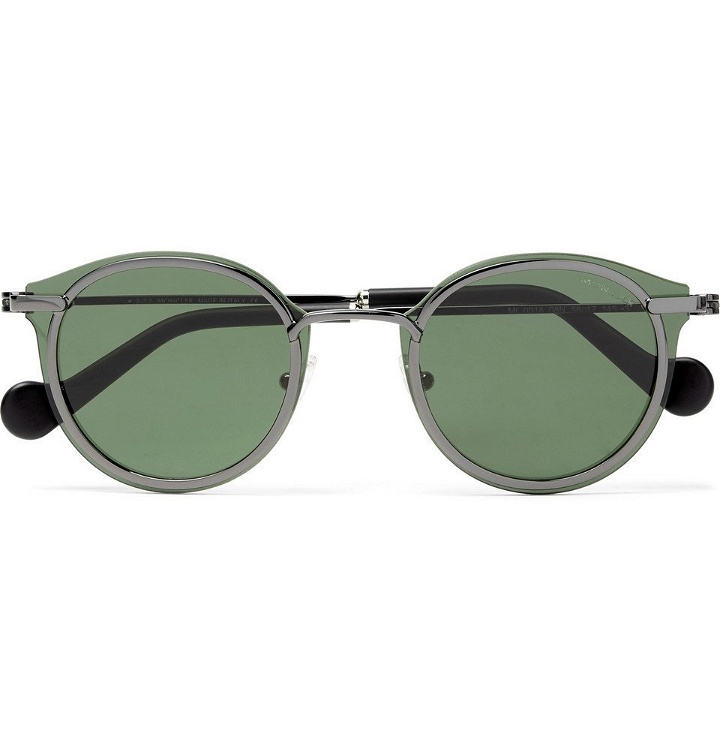 Photo: Moncler - Round-Frame Gunmetal-Tone Sunglasses - Men - Gunmetal