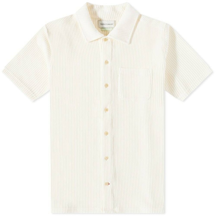 Photo: Oliver Spencer Men's Short Sleeve Cord Riviera Shirt in Cream