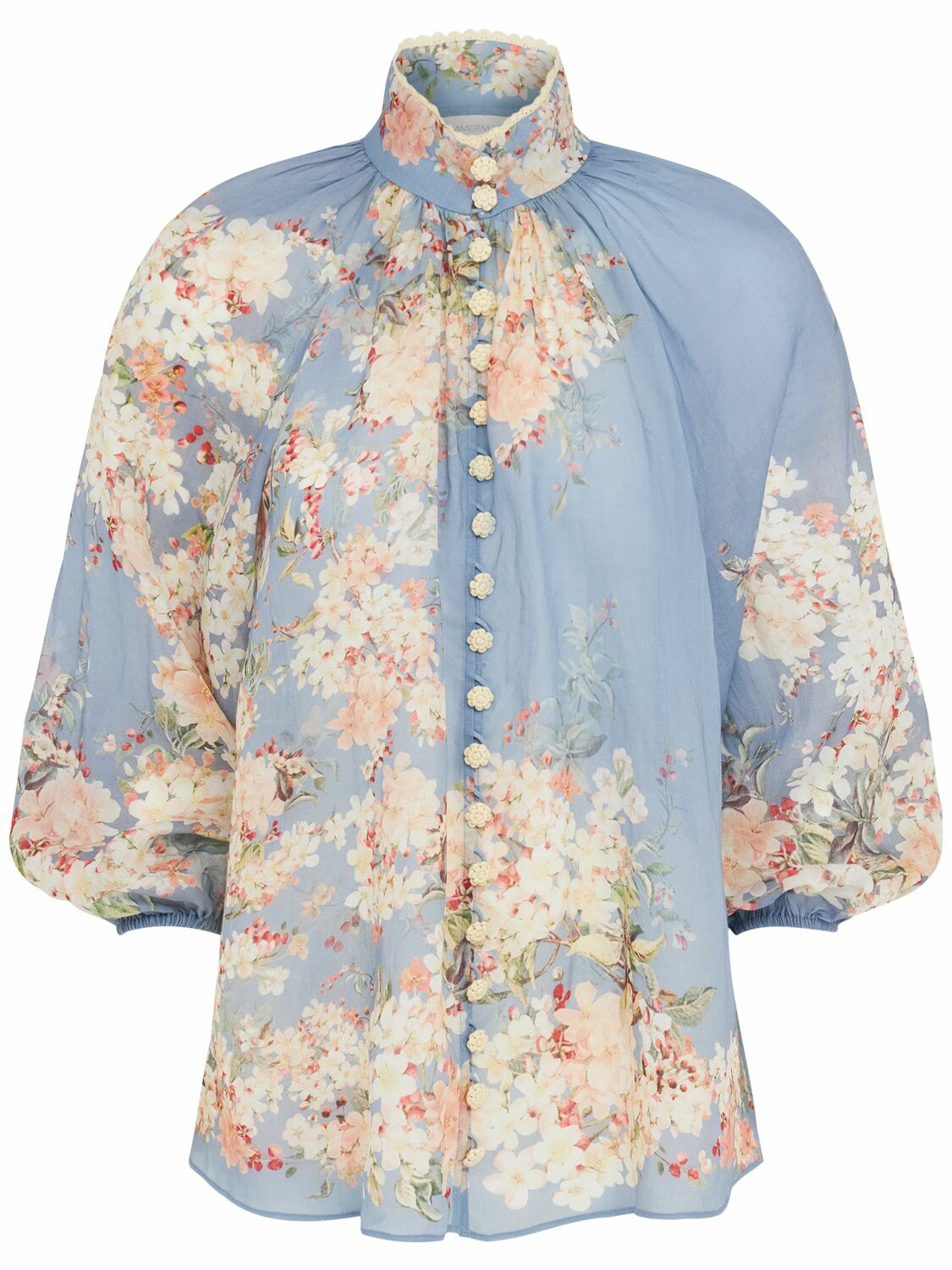 Zimmermann Crush Strapless Ruffled Silk-organza top Mint