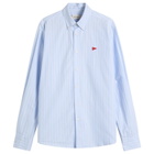 Foret Men's Flag Oxford Shirt in Light Blue Stripe