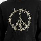 Aries Men's Peace Press Gothic Waffle Long Sleeve T-Shirt in Black