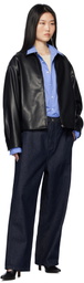 LE17SEPTEMBRE Black Spread Collar Faux-Leather Jacket