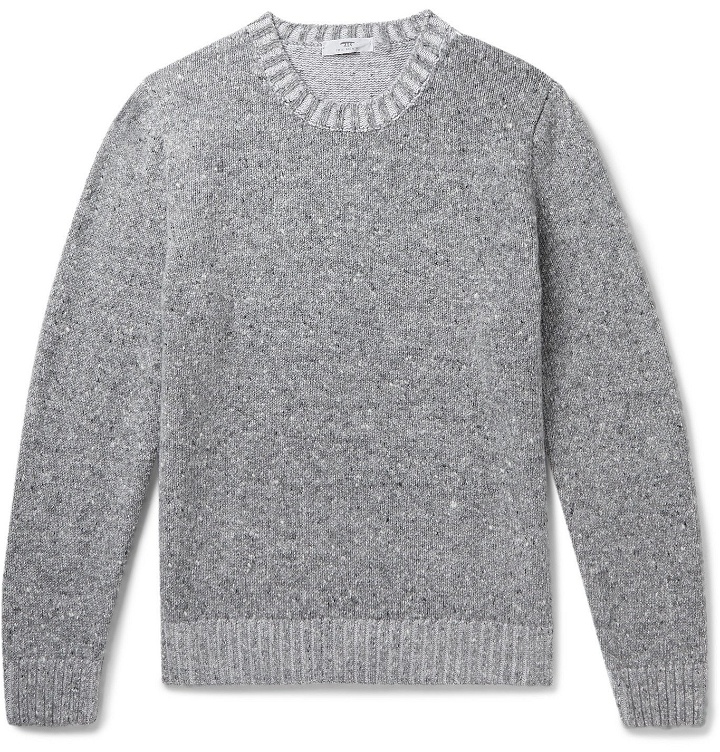 Photo: Inis Meáin - Donegal Merino Wool and Cashmere-Blend Sweater - Gray