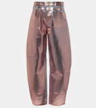 Ganni Metallic barrel-leg jeans
