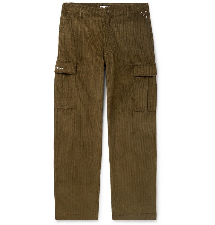 Photo: Pop Trading Company - Cotton-Corduroy Cargo Trousers - Men - Green