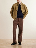 Purdey - Wool and Cotton-Blend Sweater - Blue