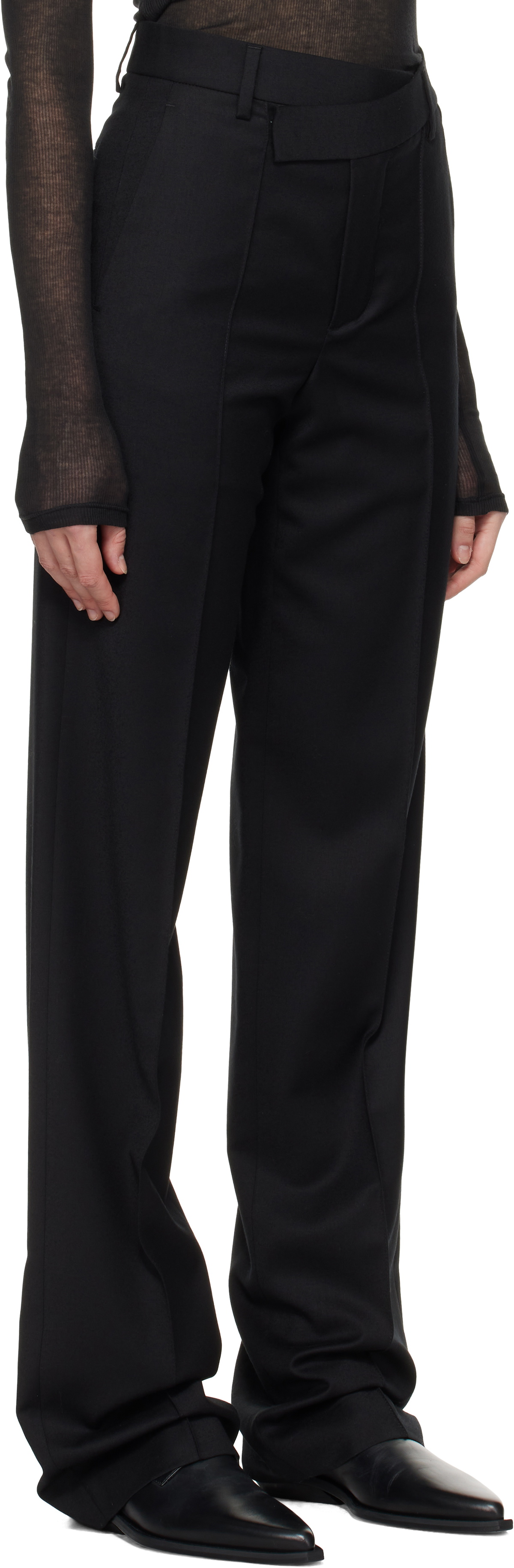 Ann Demeulemeester Black Vanja Asymmetric Trousers