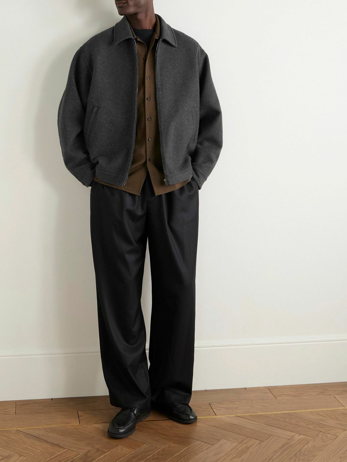 The Row - Noggu Double-Faced Cashmere and Wool-Blend Jacket - Gray
