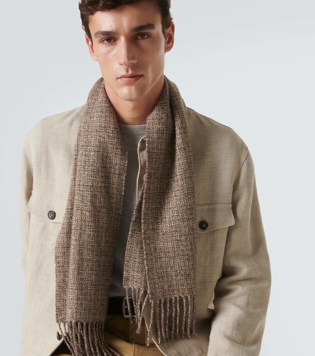 Loro Piana Moulin cashmere tweed scarf