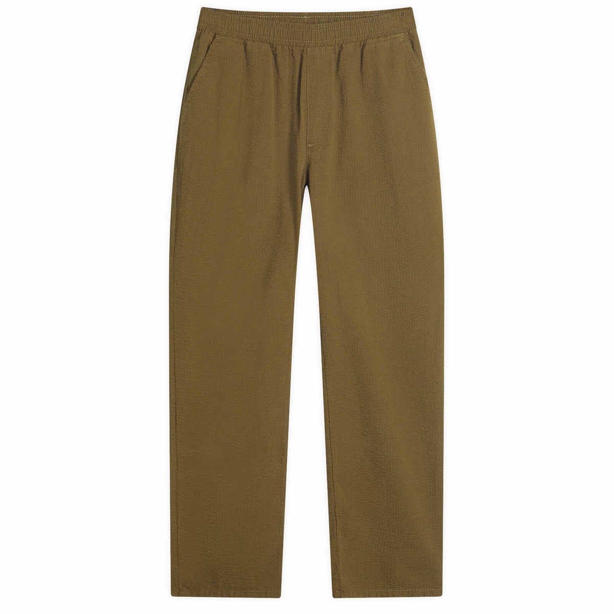 Foret Men's Calm Seersucker Trousers in Army