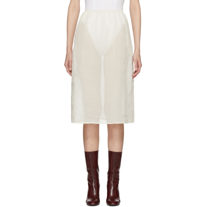 Photo: Moderne Off-White Portrait Slip Skirt