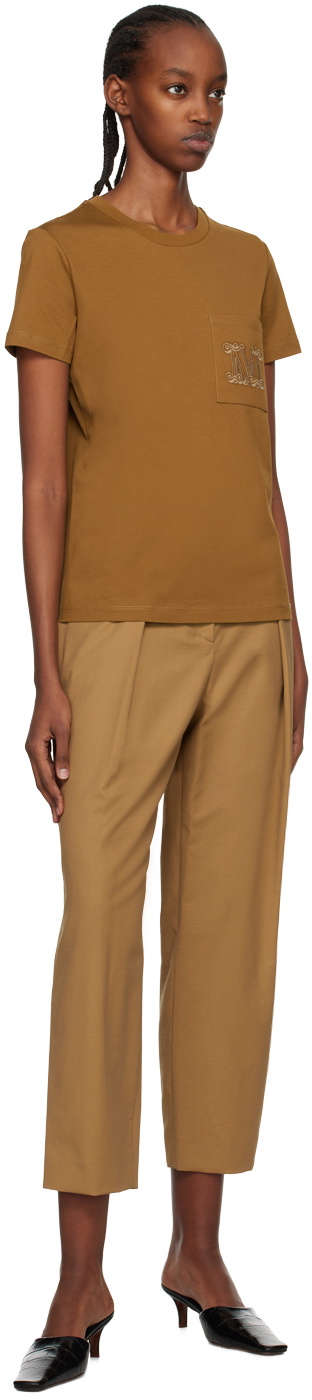 MAX MARA【ロゴ刺繍☆Brown cotton T-shirt】 Max Mara Cotton Logo T-Shirt | Harrods UK