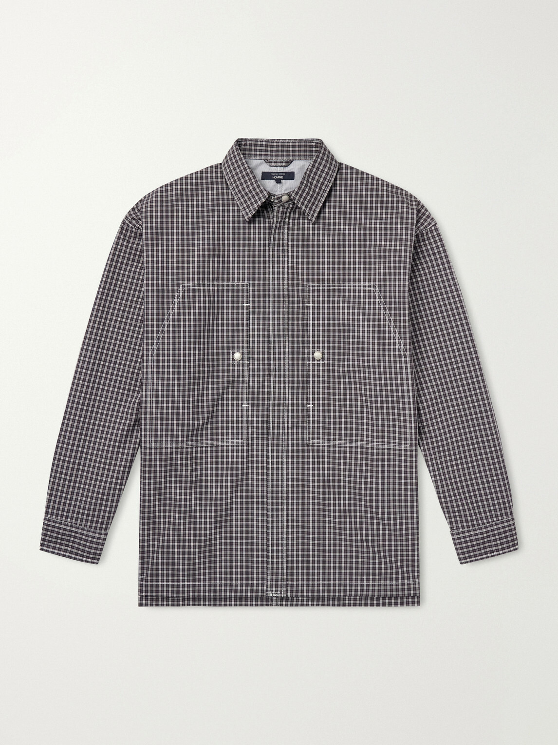 COMME DES GARÇONS HOMME - Checked Cotton-Shell Overshirt - Black