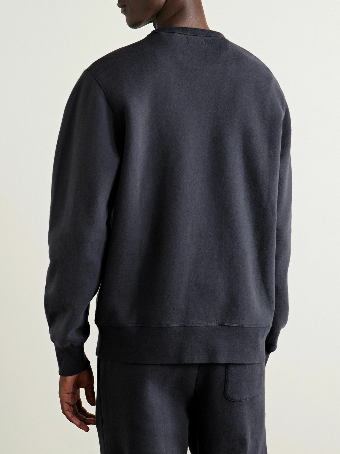 Hartford - Garment-Dyed Cotton-Jersey Sweatshirt - Blue