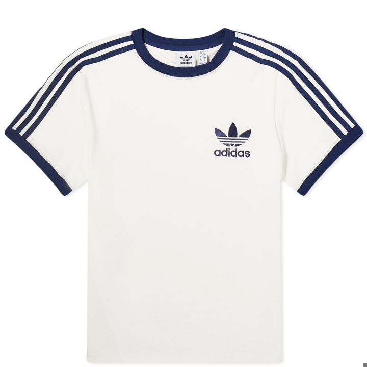 Photo: Adidas Women's Terry 3 Stripe T-shirt in Off White