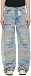 Who Decides War SSENSE Exclusive Blue Ultra Flare Jeans