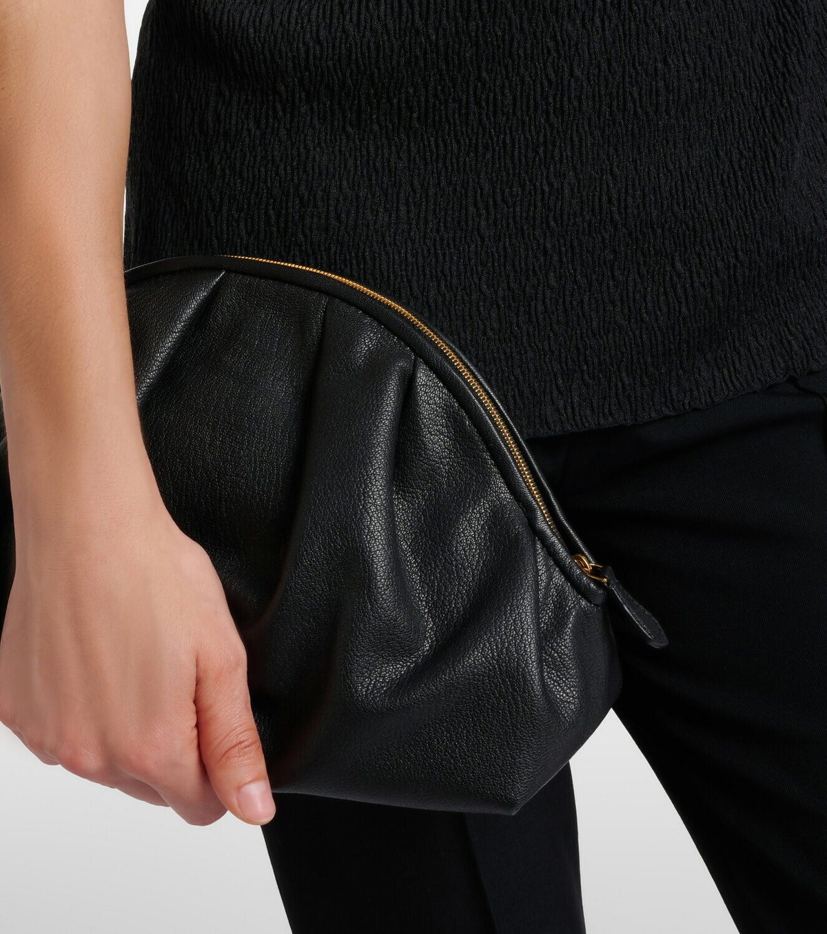 The Row Charlotte Small leather clutch
