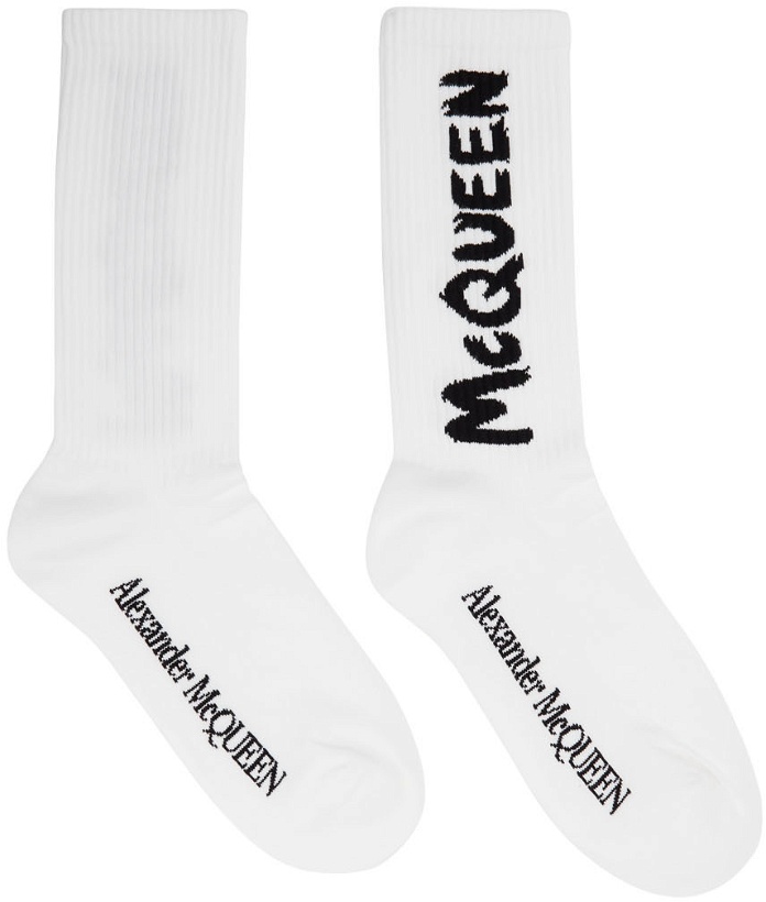 Photo: Alexander McQueen White Graffiti Socks