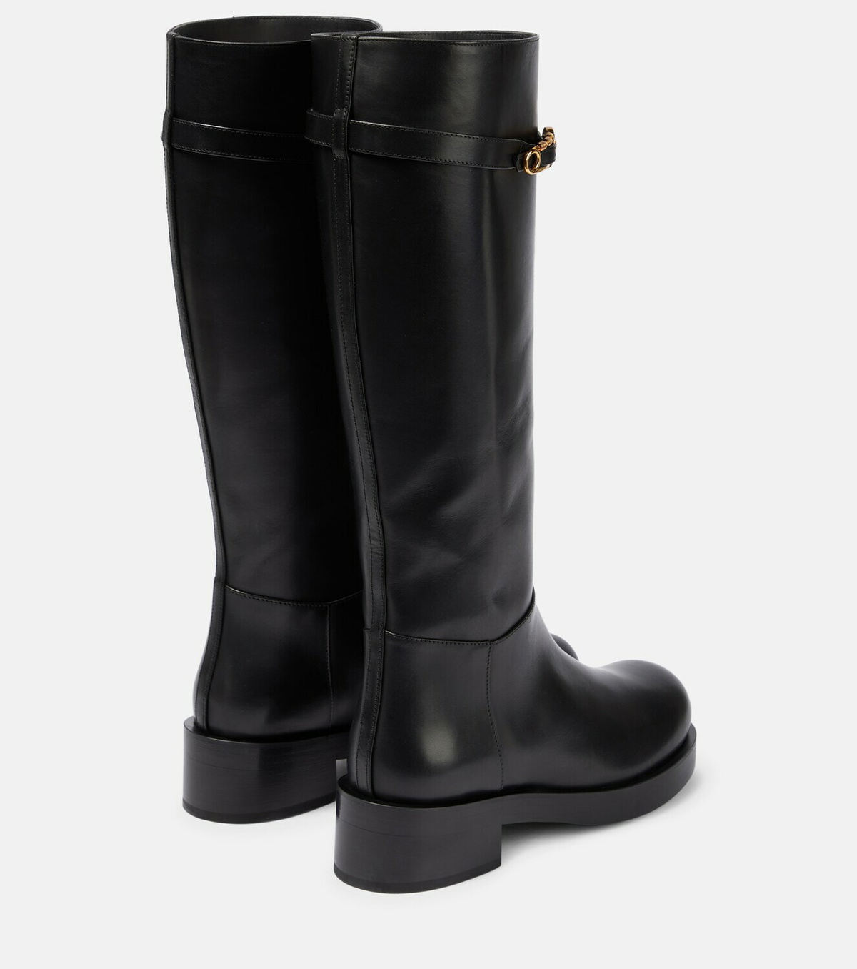 ブーツその他 VERSACE STIVALE IN PELLE CON SAFETY PIN Versace - Safety Pin leather knee-high boots Versace