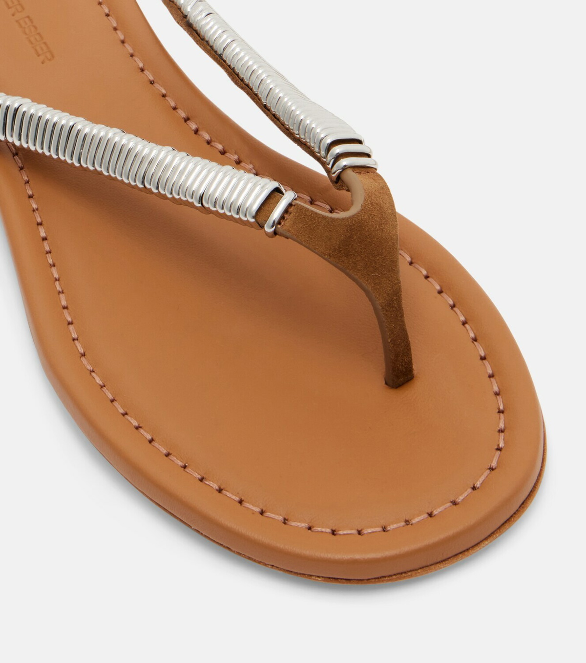 Christopher Esber Frida embellished suede thong sandals