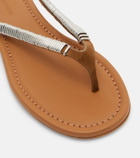 Christopher Esber Frida embellished suede thong sandals