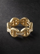 HOORSENBUHS - Dame Tri-Link Gold Diamond Ring - Gold