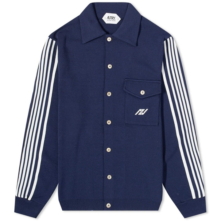 Photo: Autry Men's Knitted Sporty Track Jacket in Navy
