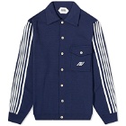 Autry Men's Knitted Sporty Track Jacket in Navy