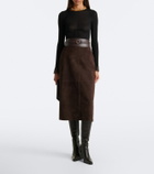Nour Hammour Alana suede pencil skirt